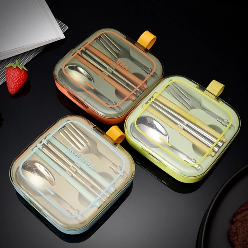 Mingrui Stainless Steel Knife. Fork And Spoon Suit Creative Student Office Worker Picnic Camping Folding Portable Tableware High Quality