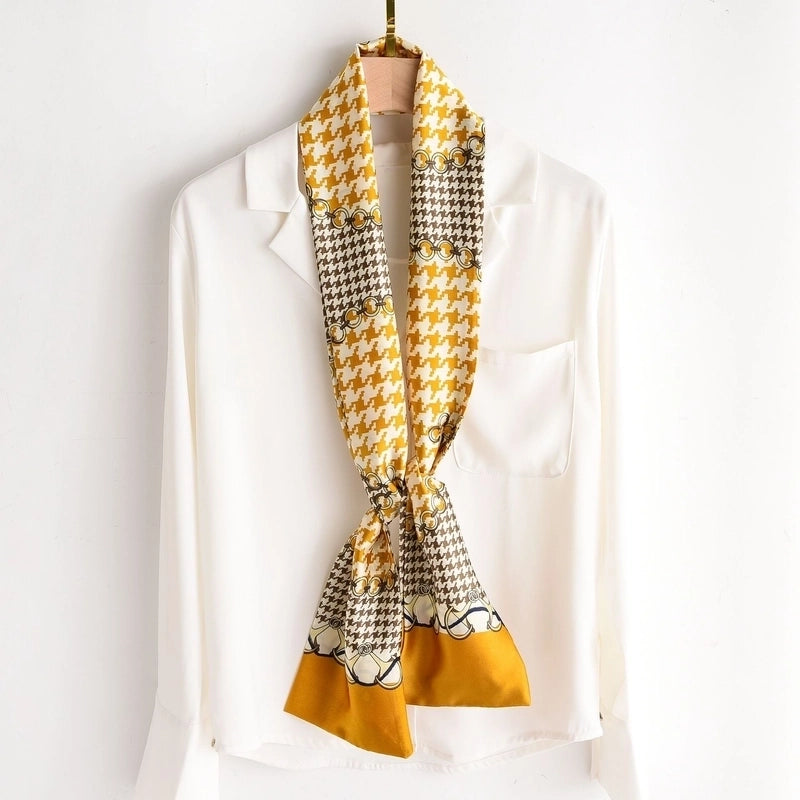 Women's Elegant Printing Satin Silk Scarf