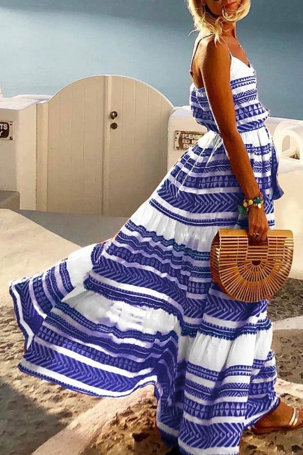 Geometric Printed Maxi Dress (2 Colors)