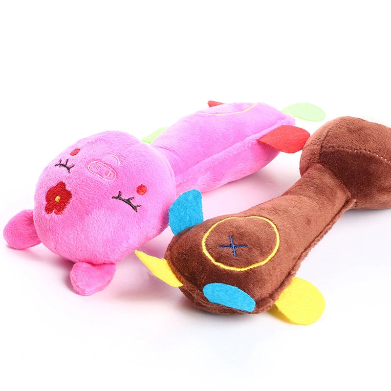 Dog Plush Sound Toy Cute Bite-resistant Molar Fun Sound Small Animal Pet Supplies In Stock