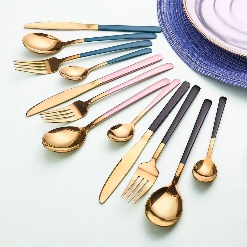 Casual Solid Color Stainless Steel Tableware