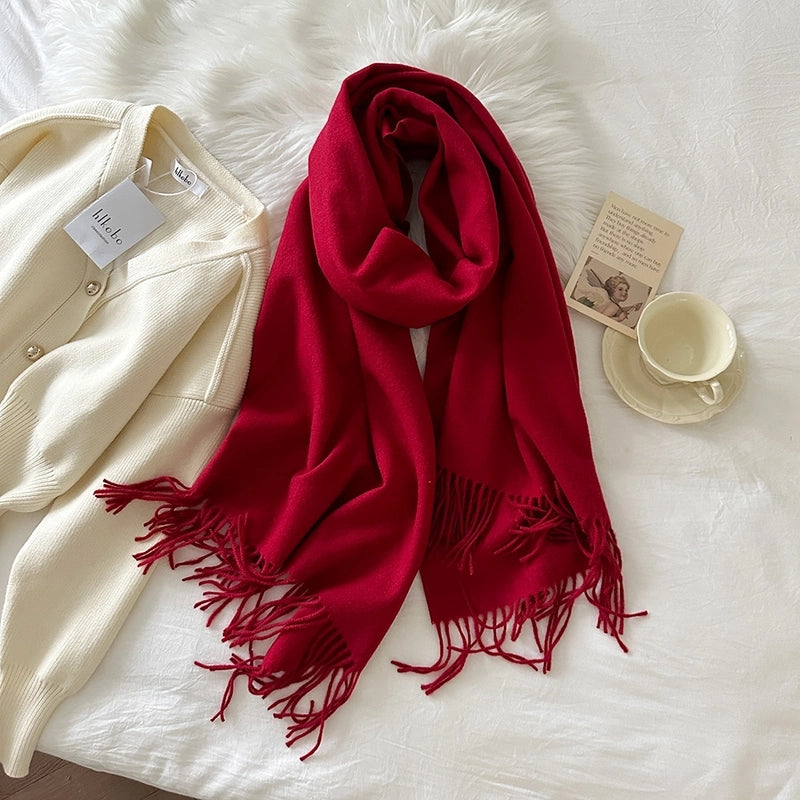 Unisex Streetwear Solid Color Imitation Cashmere Scarf