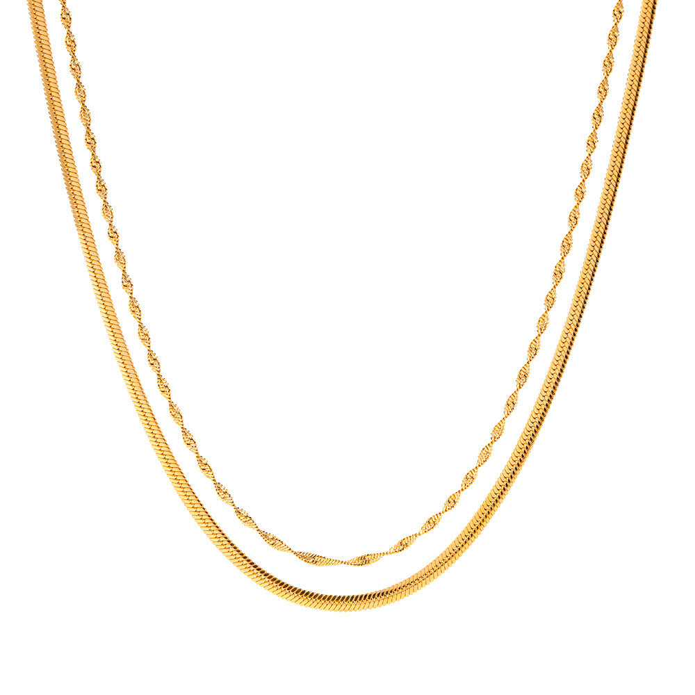 Stacking Titanium Steel Necklace Jewelry Stainless Steel Clavicle Chain