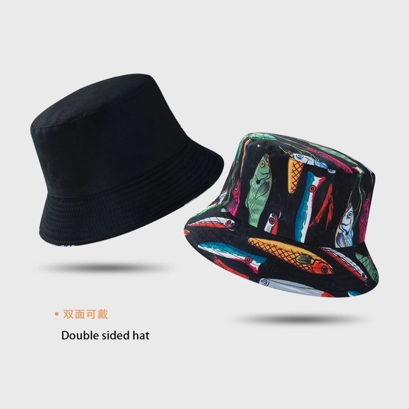 New Fisherman Hat Personality Simple And Colorful Wild Flat Top Double-sided Can Wear Basin Hat