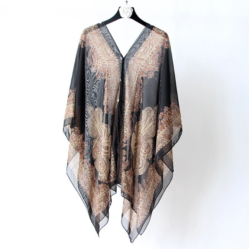 Women's Streetwear Geometric Chiffon Printing Shawl