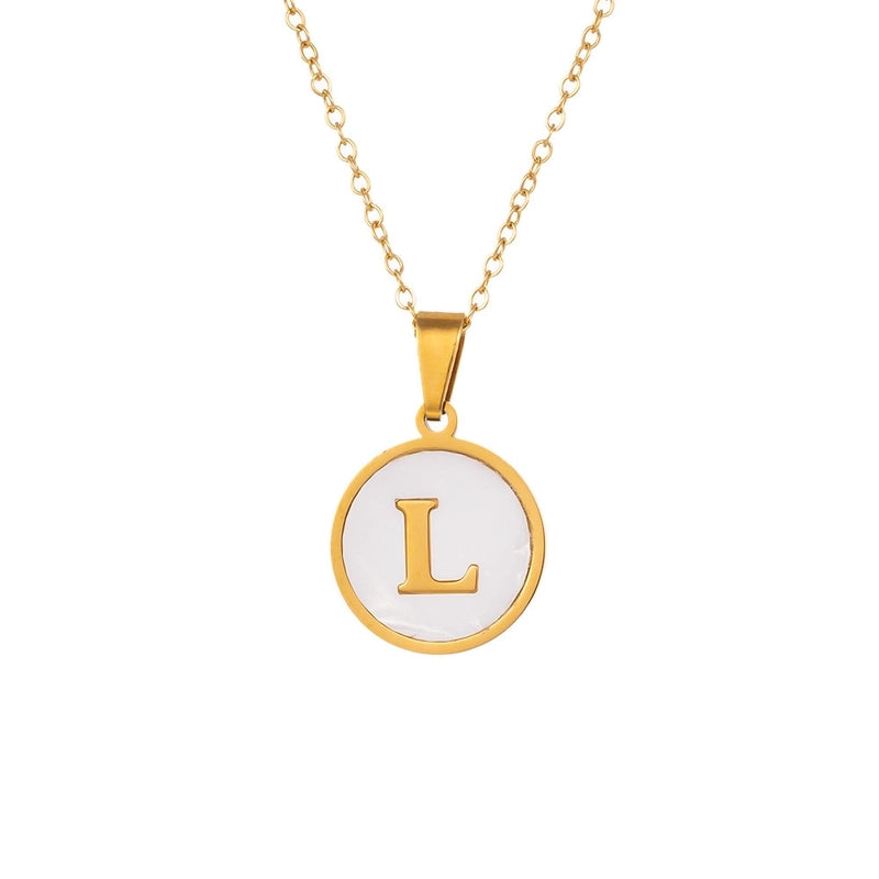 Minimalist Letter Titanium Steel Pendant Necklace