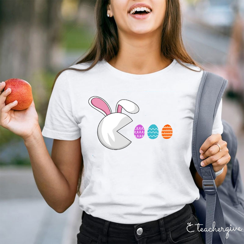 Pac-man Bunny Teacher T-Shirt