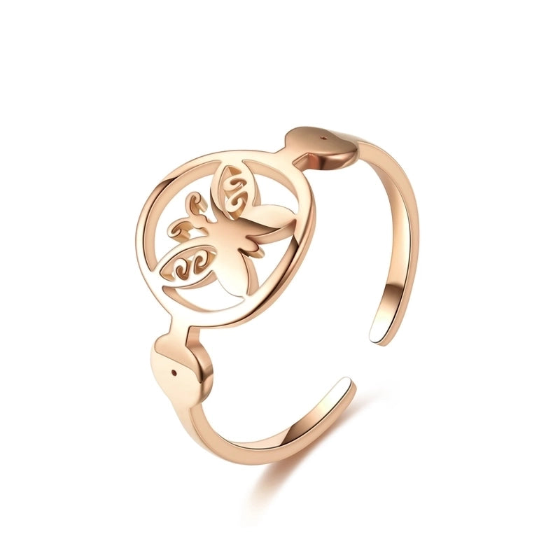 Heart Titanium Steel 18K Gold Plated Carving