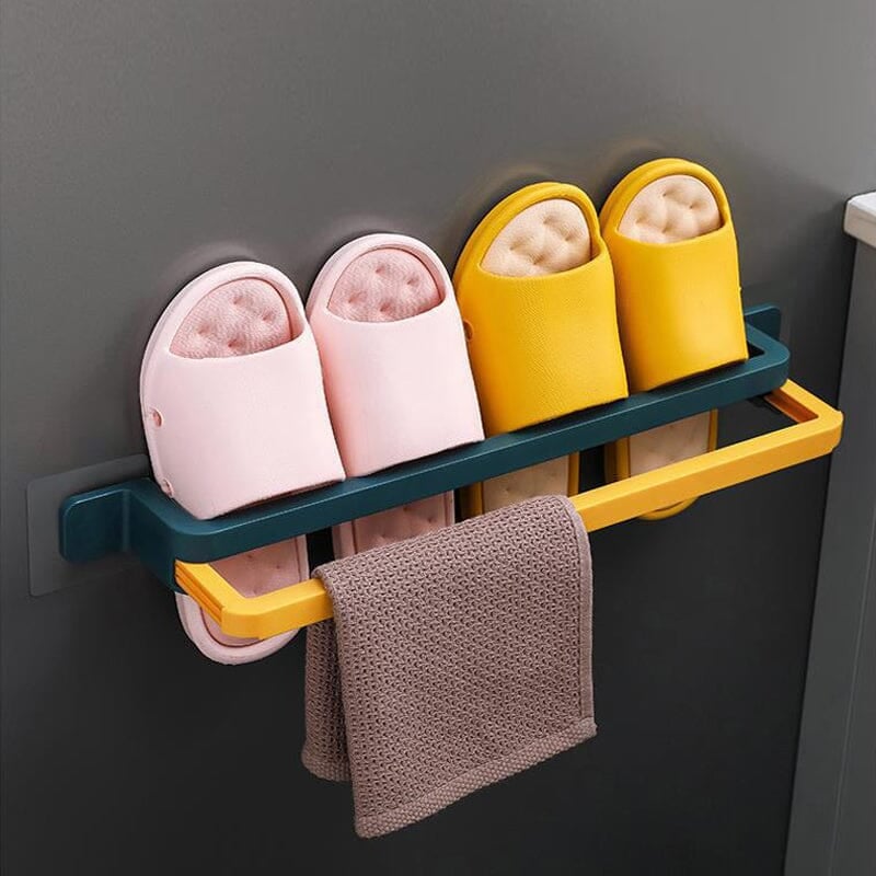 🔥HOT SALE - 49% OFF🔥No Punching Bathroom Slipper Rack Towel Rack