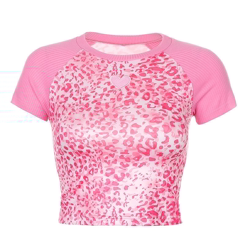 Pink Leopard Print Top