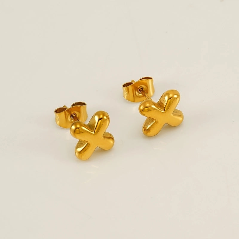 1 Piece Minimalist Classic Style Letter Plating 304 Stainless Steel 18K Gold Plated Ear Studs