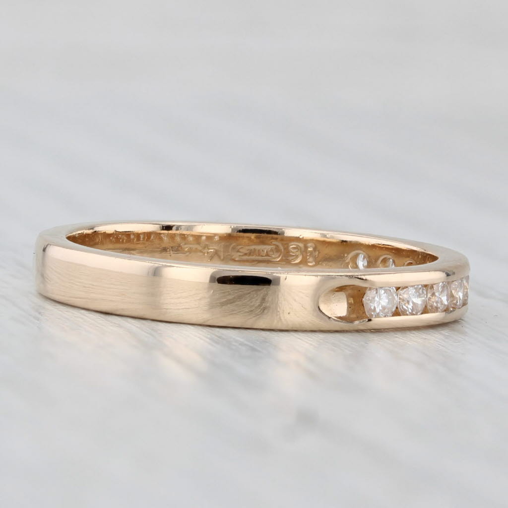 0.30ctw Channel Set Diamond Wedding Band 14k Yellow Gold Sz 7.75 Stackable Ring