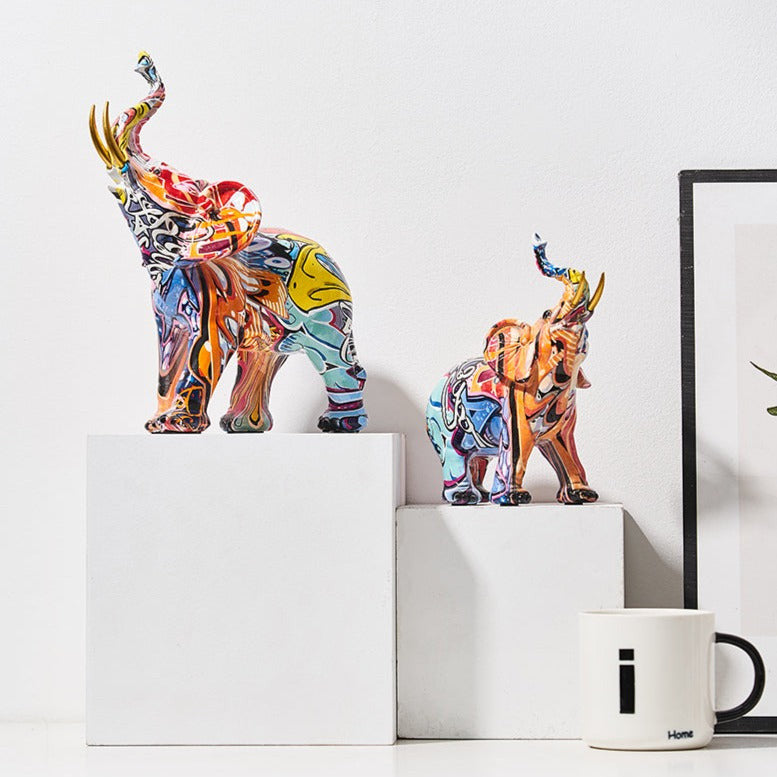 Elephant Nordic Painted Statue