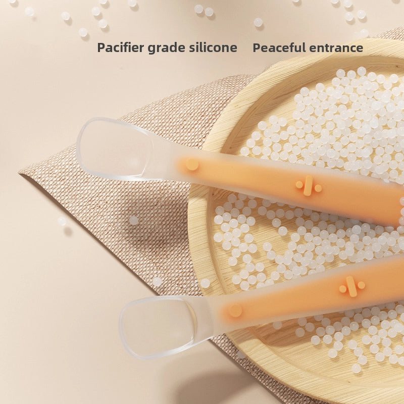 Silicone Spoon Newborn Baby Supplementary Food Spoon Baby Feeding Water Soft Spoon Children's Tableware Training Eating Fruit Mud
