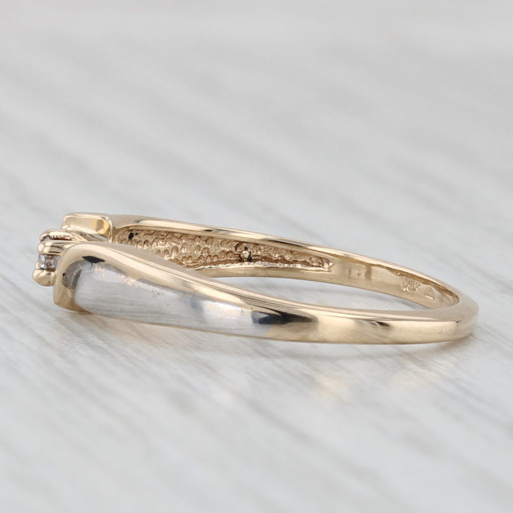 Diamond Solitaire Bypass Ring 10k Yellow Gold Size 7 Promise