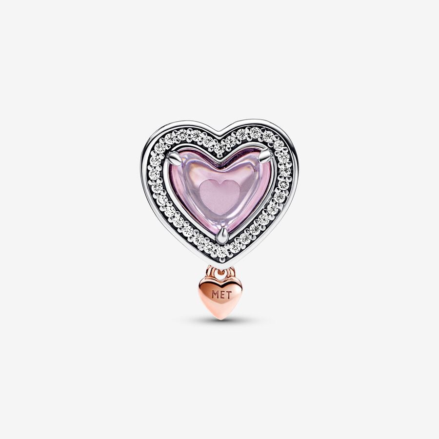 Two-tone Openwork Mom & Heart Pandora Charm