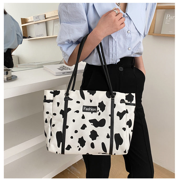 Cow canvas shoulder bag KF82222