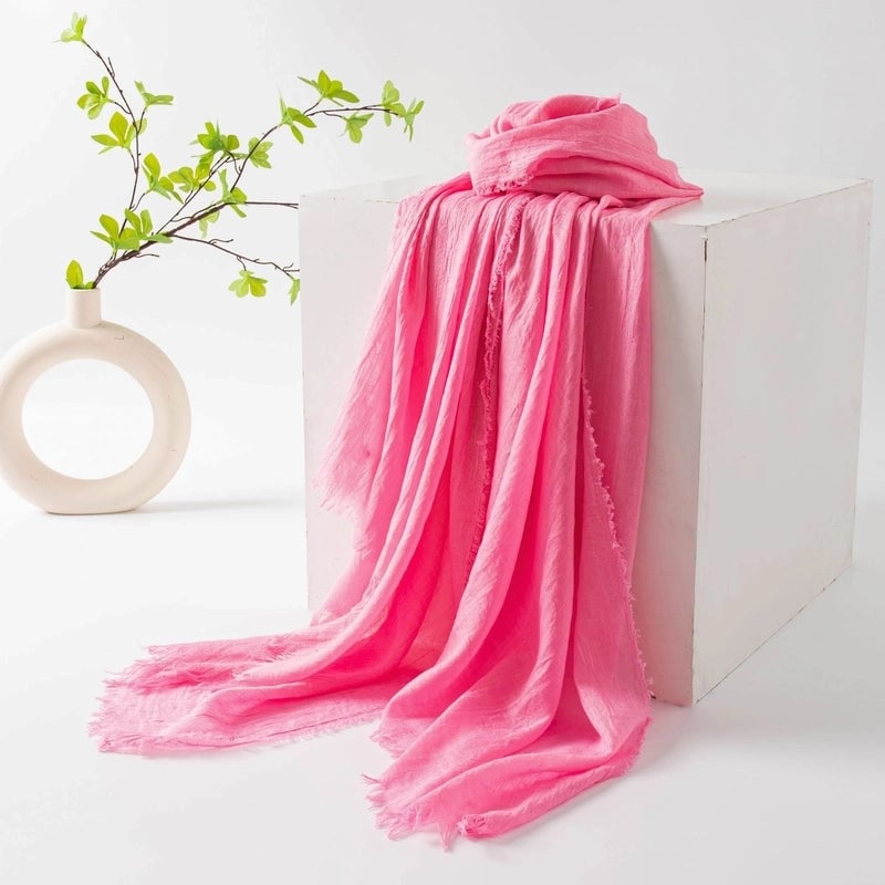 Women's Minimalist Solid Color Polyester Silk Scarf