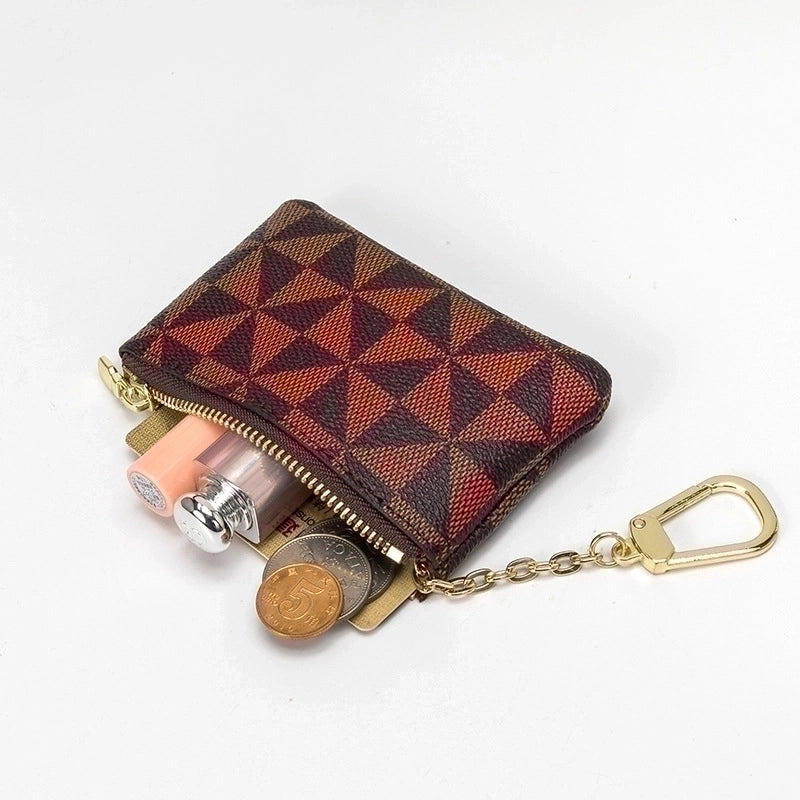 Women's Geometric Pu Leather Zipper Coin Purses