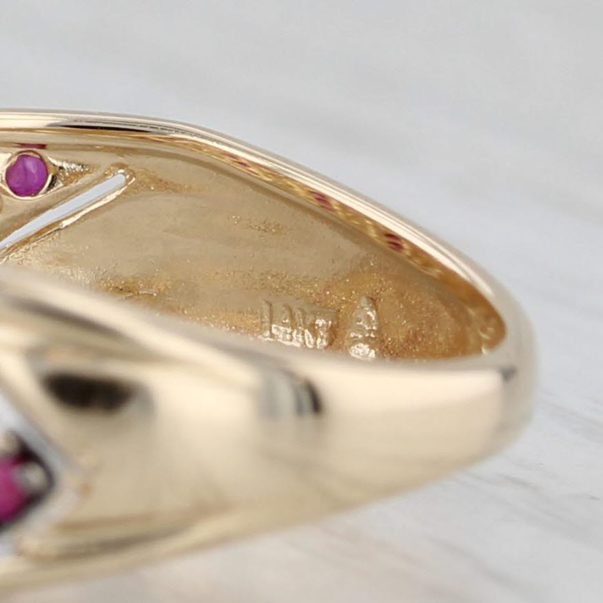 0.18ctw Ruby Diamond Ring 14k Yellow Gold Size 7