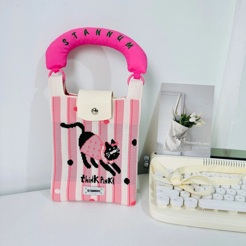 Women's Small Polyester Animal Letter Streetwear Square Magnetic Buckle Handbag