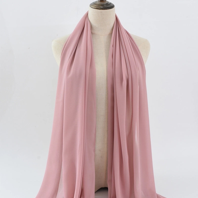Women's Minimalist Classic Style Solid Color Satin Silk Scarf