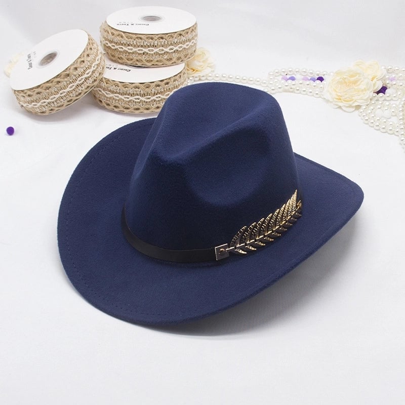 New Ethnic Style Tibetan Western Cowboy Hat Topper Hat Autumn And Winter Men's And Women's Felt Hat Edge Jazz Hat Fashion