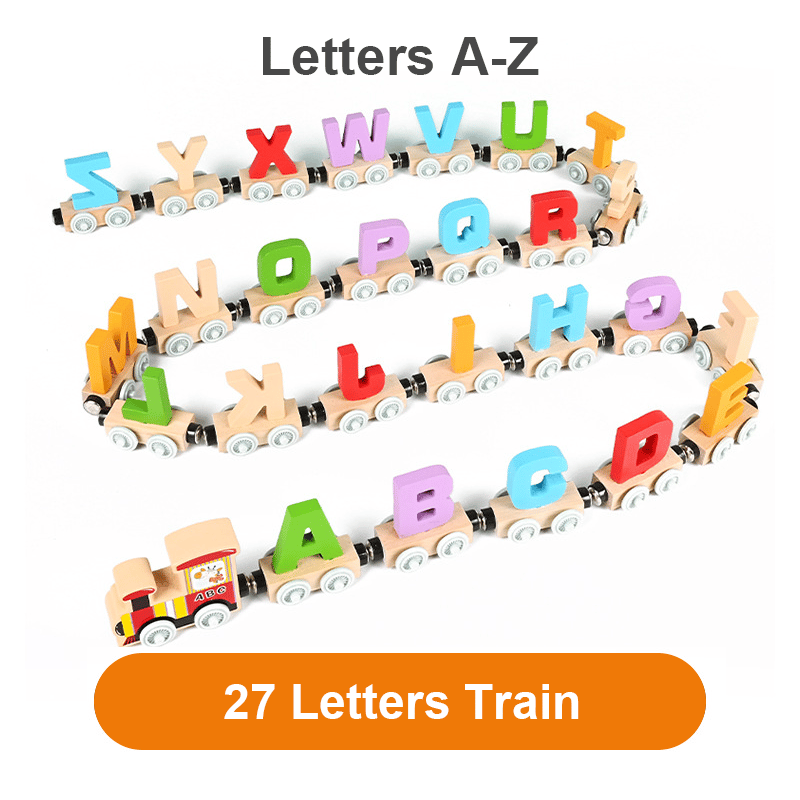 🔥  Promotion 40% OFF - Numbers And Letters Magnetic Train Puzzle Wooden Toy Car