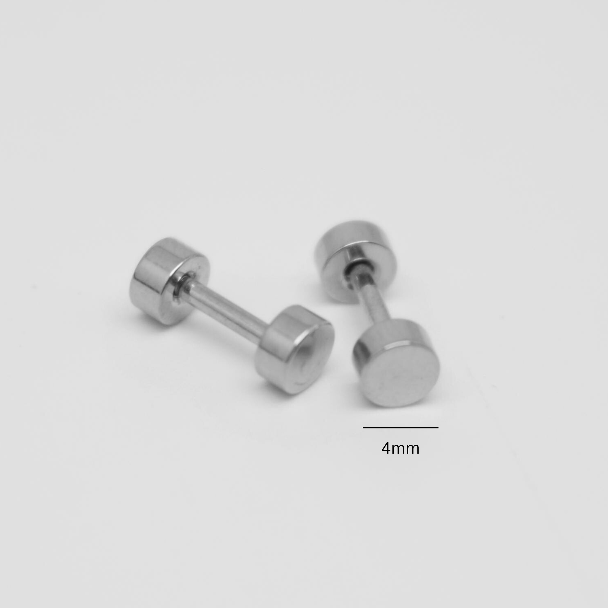 4mm Double studs - Silver