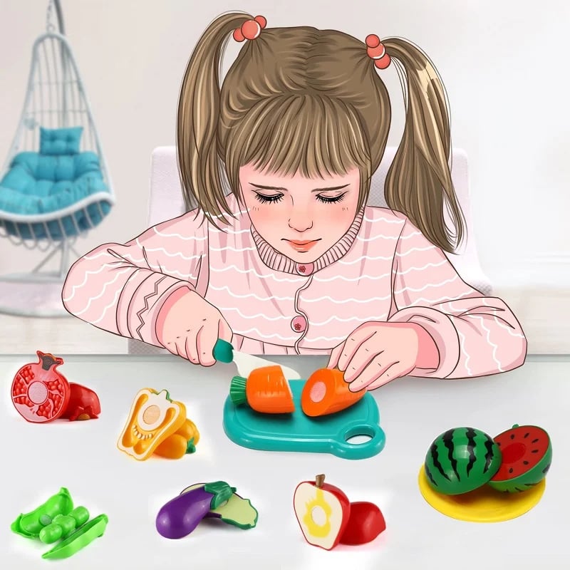 The best gift for children—Cutting Play Food Toy for Kids Kitchen