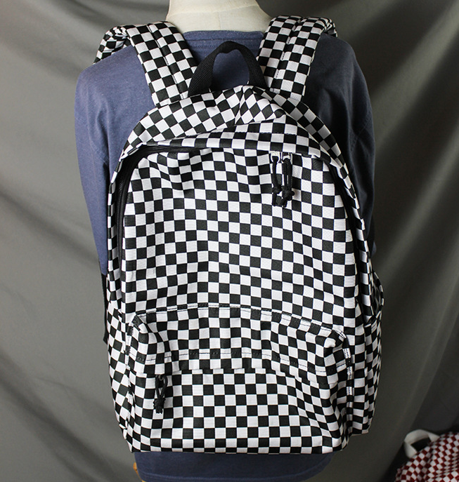 Ulzzang Check Backpack KF81506