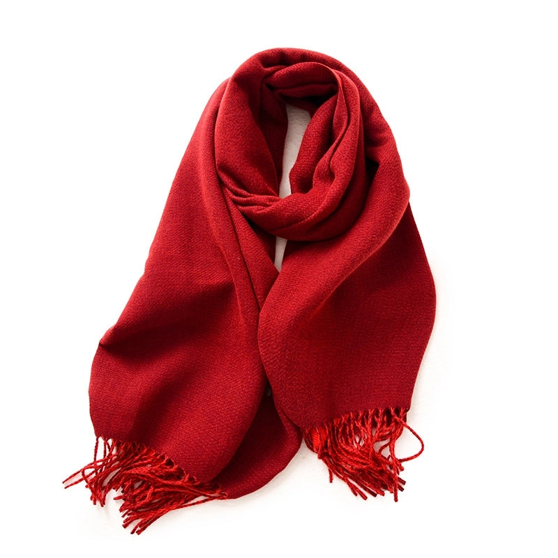 Women's Minimalist Solid Color Polyester Scarf
