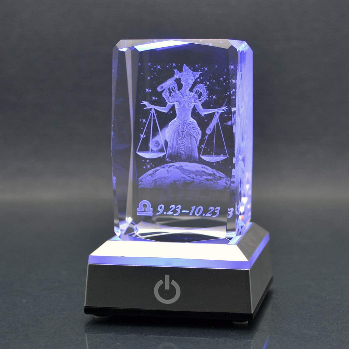 3D Crystal Light with LED Colourful Base