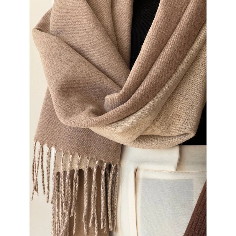 Autumn And Winter New Light Luxury ~ Coat Mate Double-sided Solid Color Scarf Women's Style Cashmere-like Warm Shawl Scarf