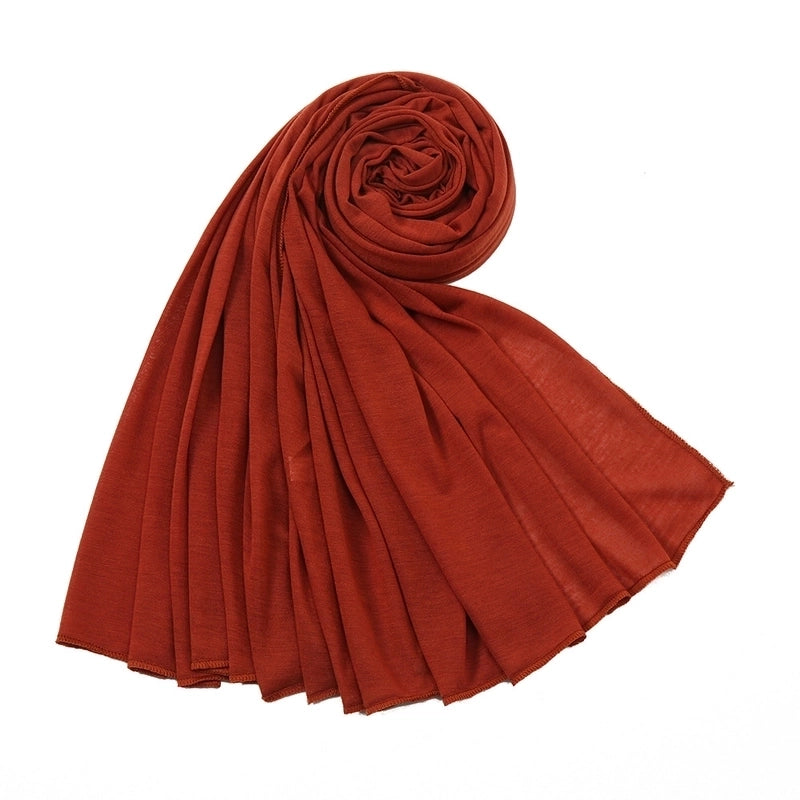 Women's Minimalist Solid Color Mercerized Cotton Winter Scarves