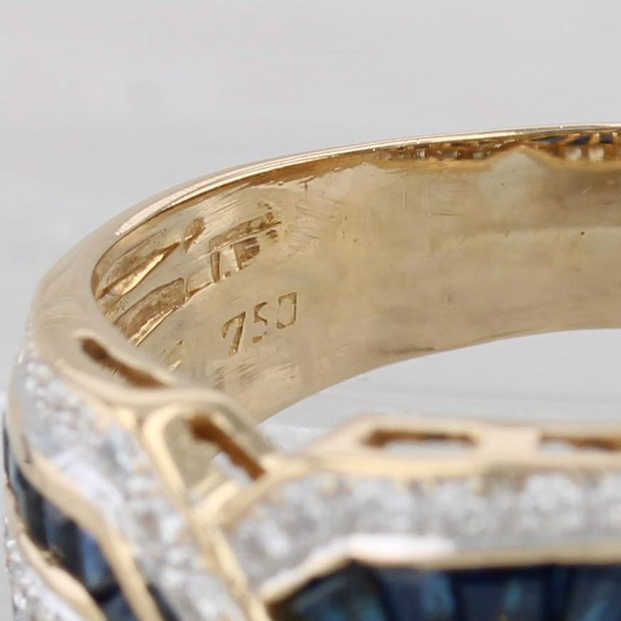 Le Vian 1.50ctw Sapphire Diamond Ring 18k Yellow Gold Size 8