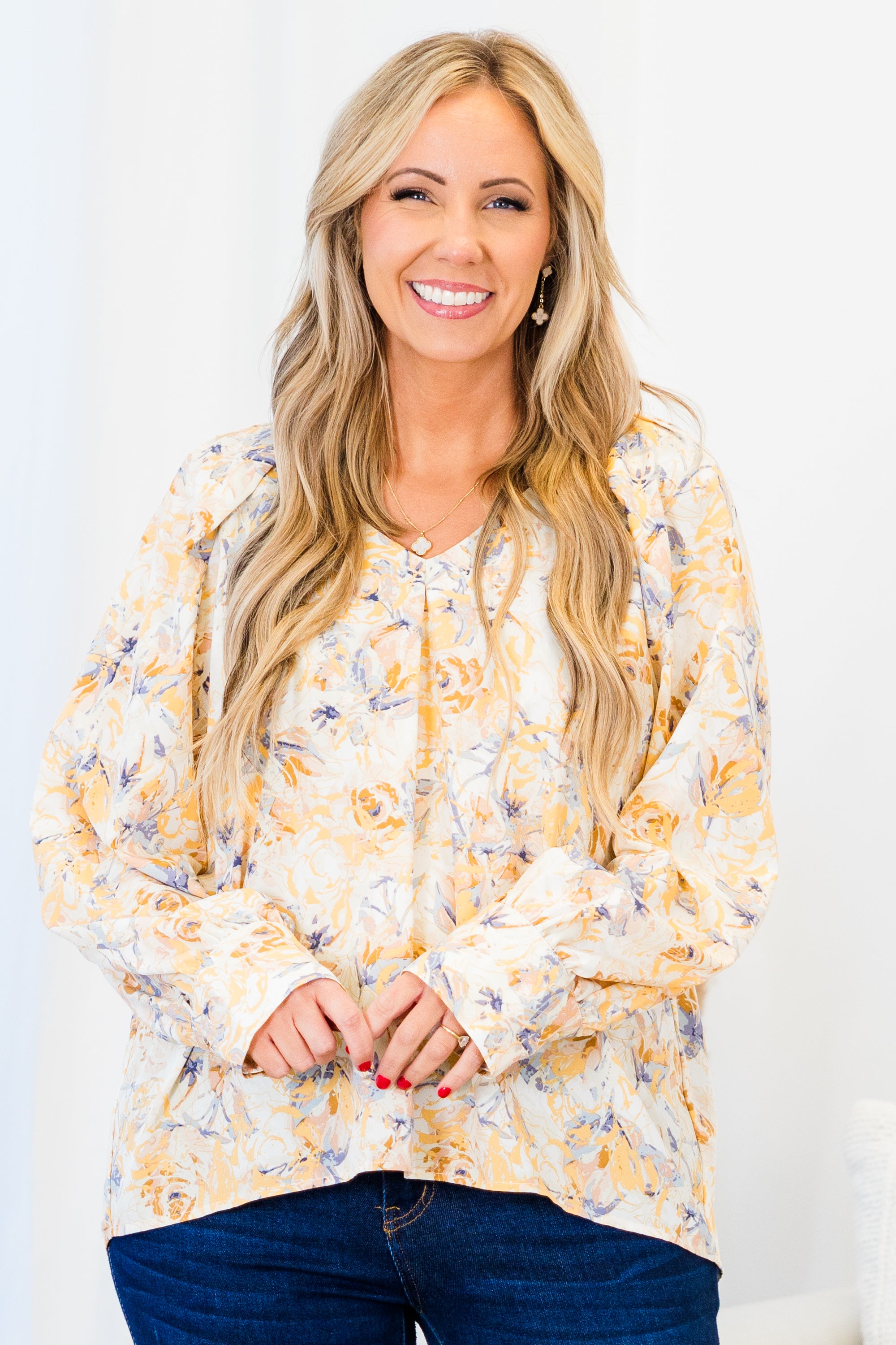 Splashes Of Color Blouse. Yellow