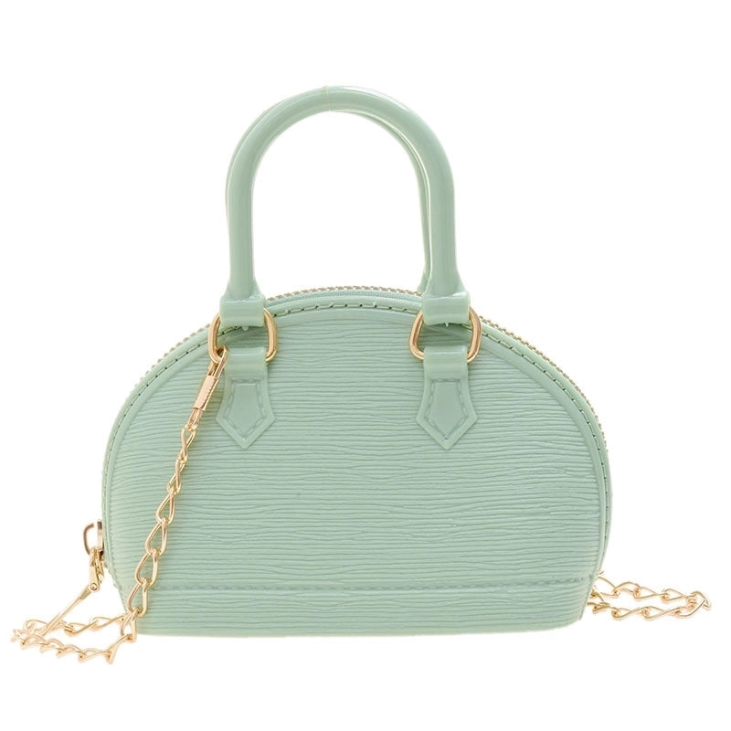 Women's Mini Pvc Solid Color Fashion Shell Zipper Crossbody Bag