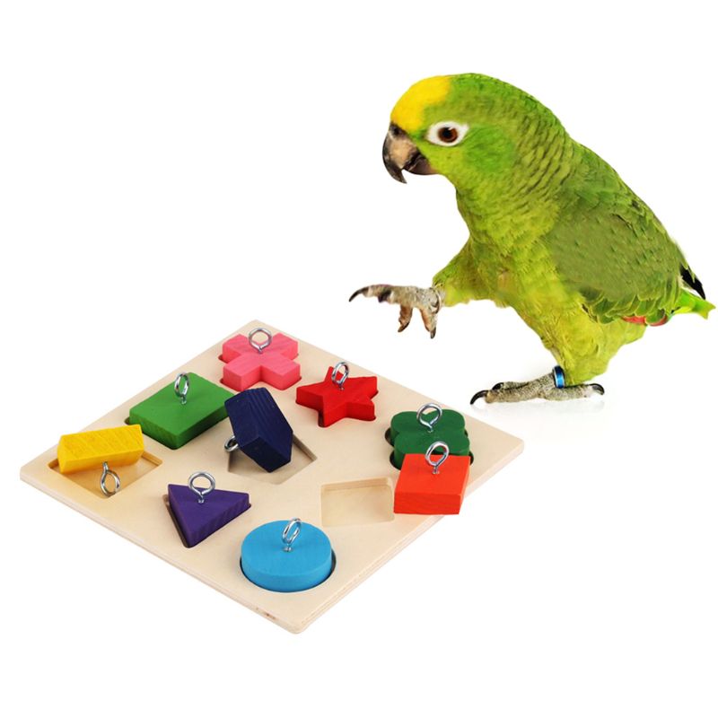 Colorful Wooden Block Bird Toy