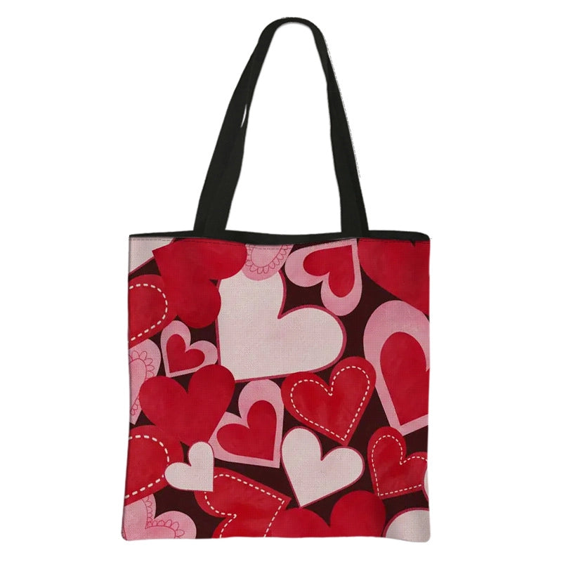 Women's Medium Polyester Letter Heart Shape Classic Style Square Open Shoulder Bag