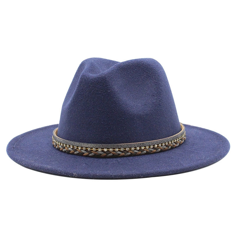 Wish Designed Minority Style Men And Women Couple Big Along Jazz Hat Wool Top Hat