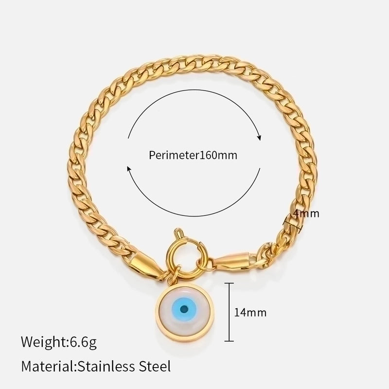 Fashion Devil'S Eye 304 Stainless Steel Gold Plated Stainless Steel Jewelry Sets