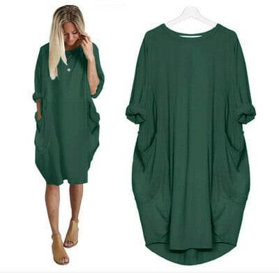 🔥🔥2021 Casual Loose Pocket Long Sleeve Dress