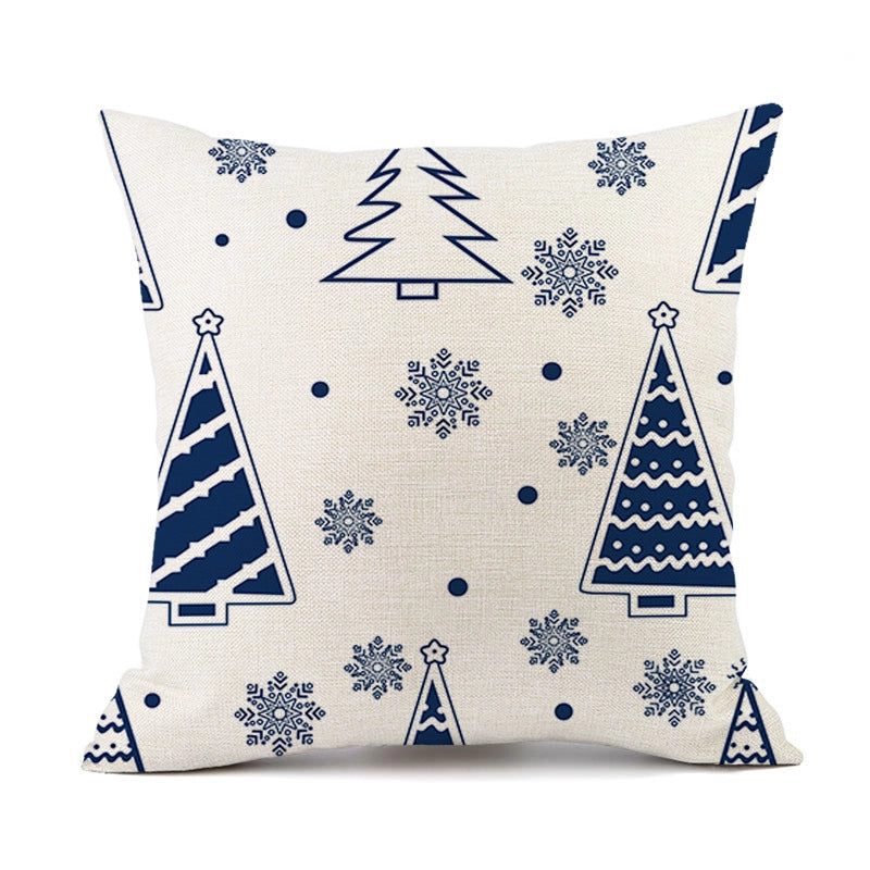 Christmas Casual Classical Vacation Snowflake Linen Pillow Cases Couch & Sofa Decor