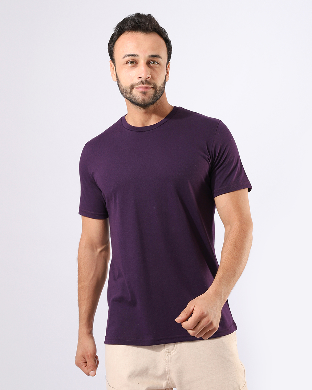 Men Round Neck T-Shirt Half-Sleeves