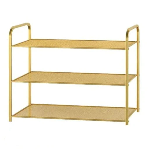 Metal Shoe Rack Golden