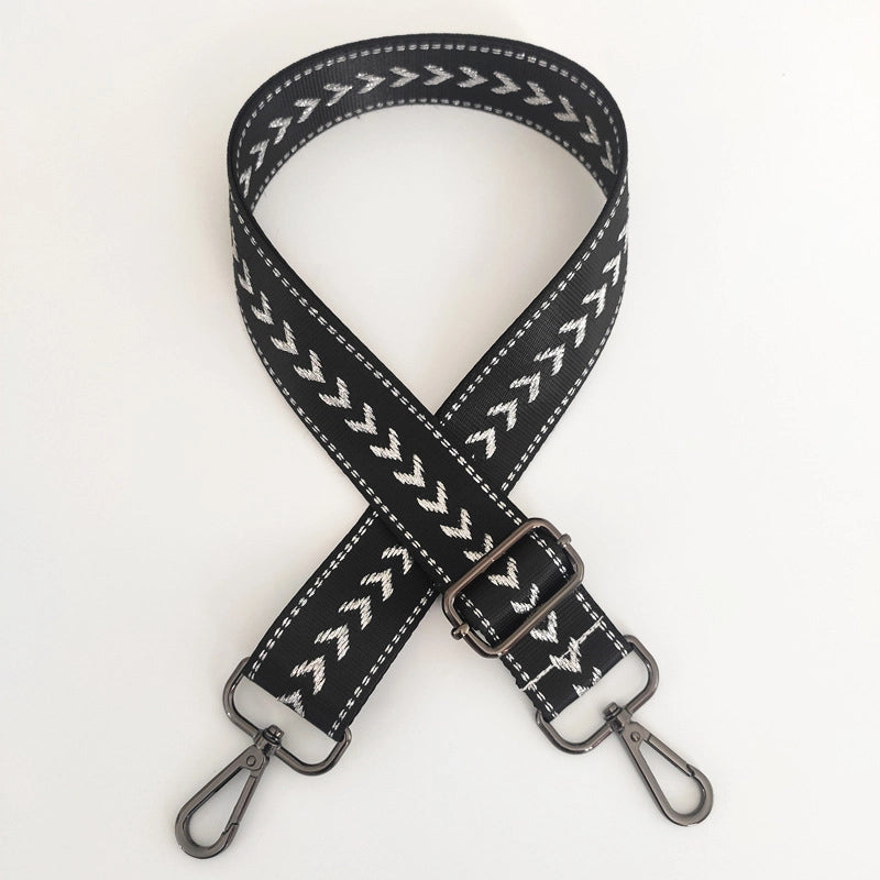 New Nylon Silver String Arrow Wide Shoulder Strap Adjustable Shoulder Crossbody Women Bag Accessories Bag Strap Replacement Long Strap