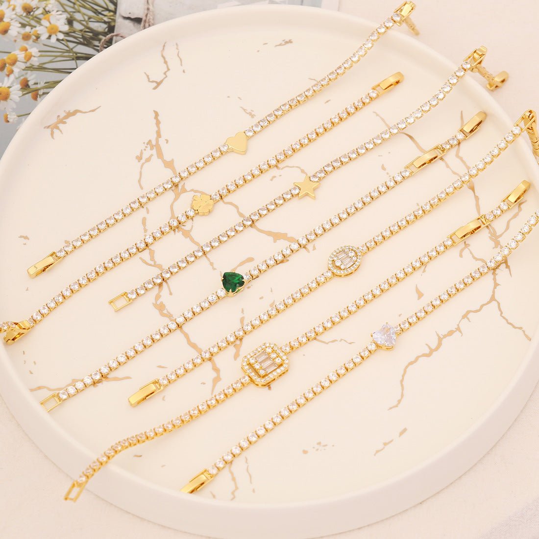 Women Heart Star Zircon Bracelets