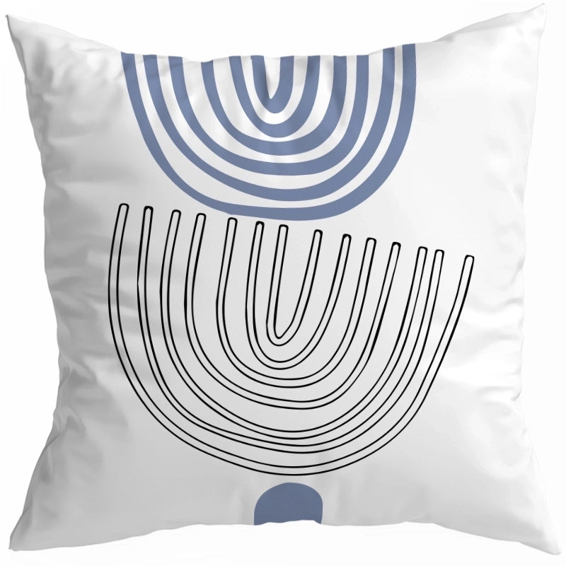 Exaggerated Modern Style Artistic Geometric Color Block Fibre Peach Skin Pillow Cases