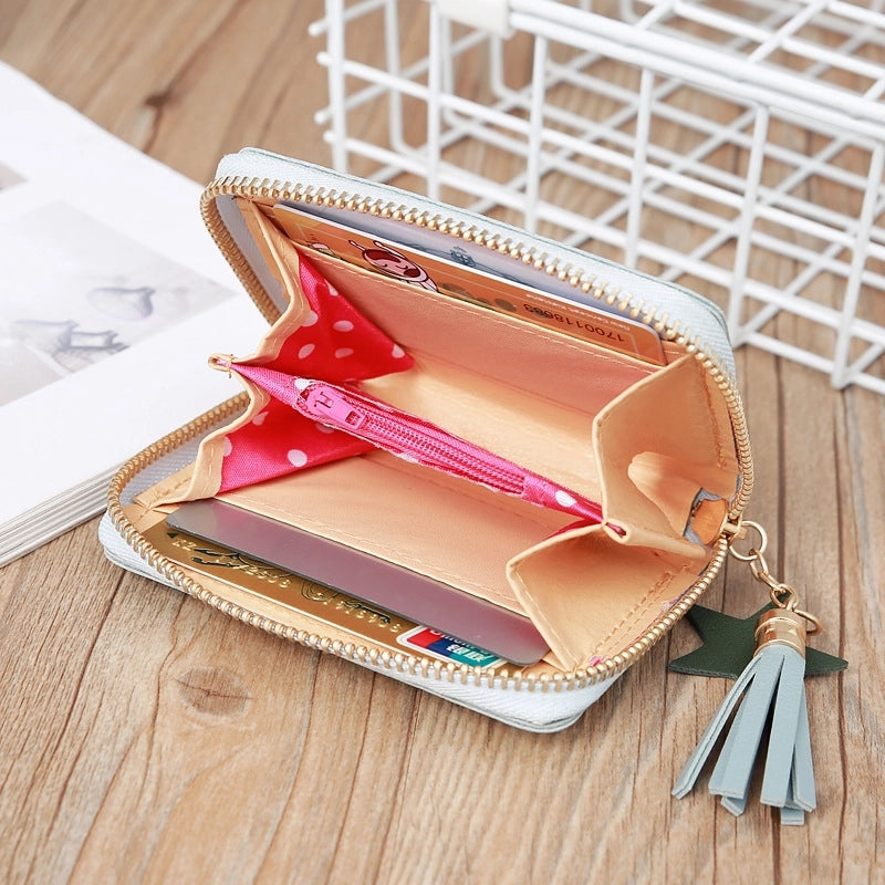 Korean Four-leaf Flower Zipper Short Wallet